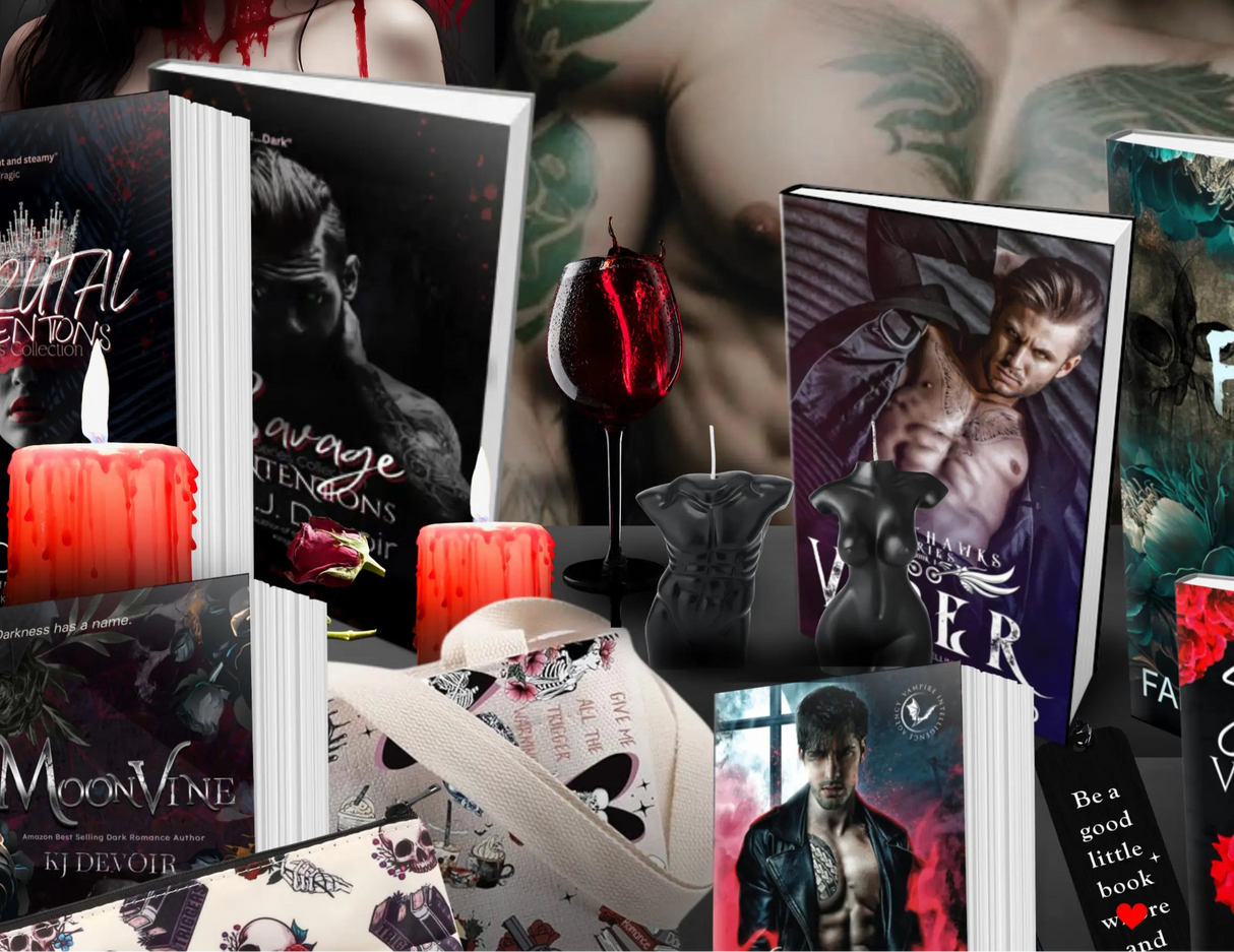 Gift Bundle Deal- Combine 3 crates (PNR, Gothic, & Horror) into one large box for less! Receive at least 1 book per + merch! NOW Available via Subscription! Dark Romance Crates
