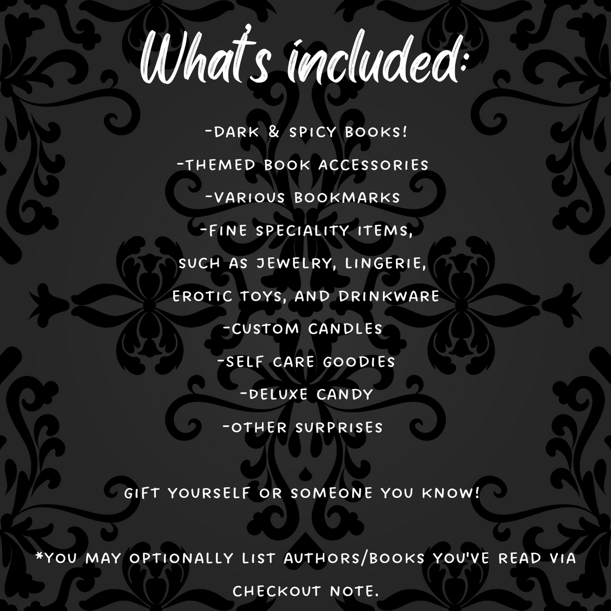 Luxury Dark Romance Book Box - spa, jewelry, books & toys! (🫦M+)