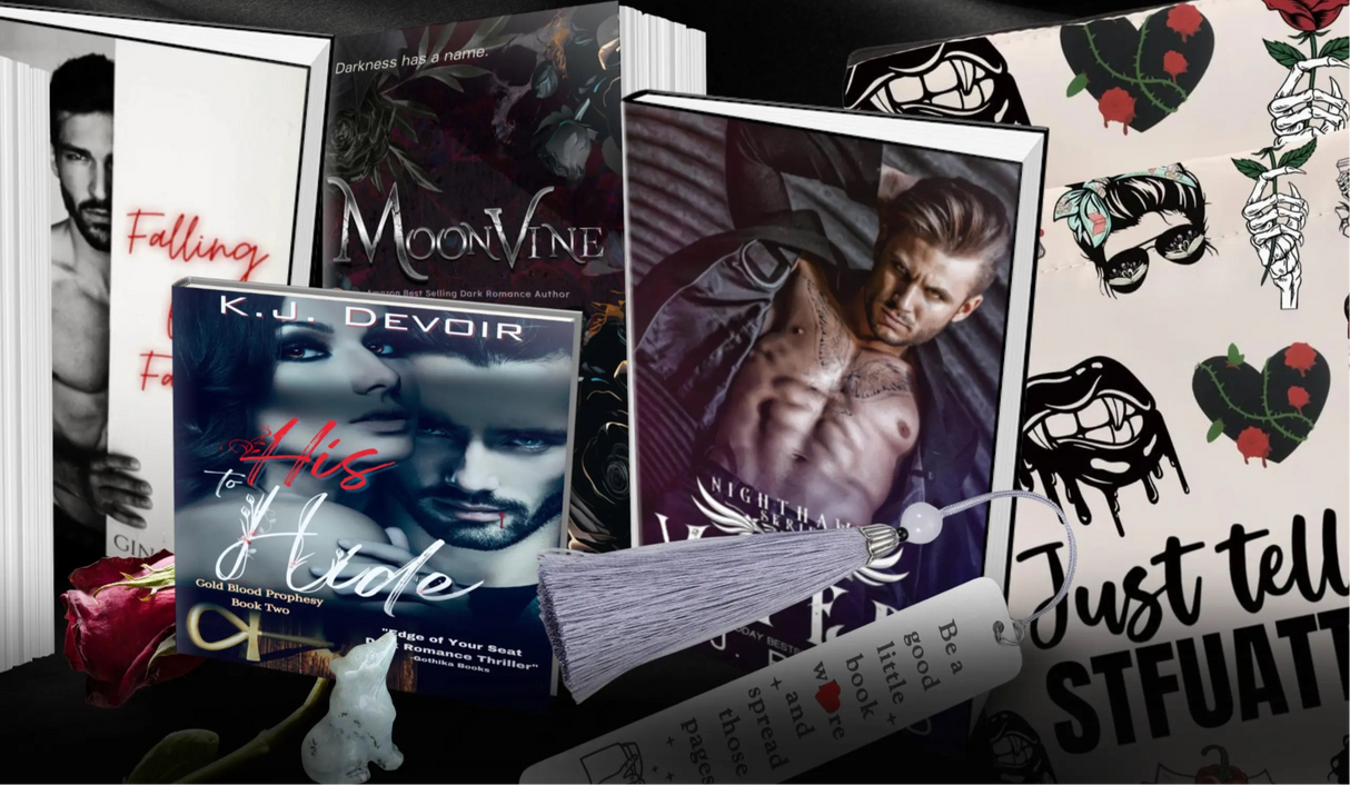 Paranormal Lovers dark & spicy book box includes themed merch, book sleeve, bookmarks, candles, & more surprises! Options at checkout. Dark Romance Crates