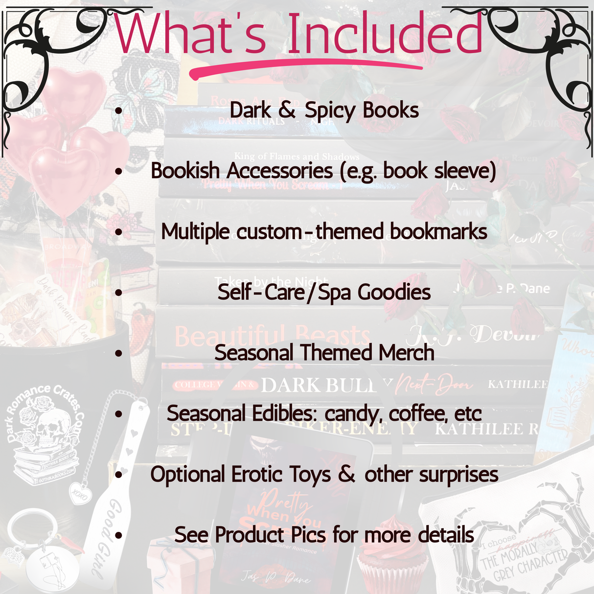 TROPE-GASM VARIETY BOX: Dark Romance tropes, toy, spa