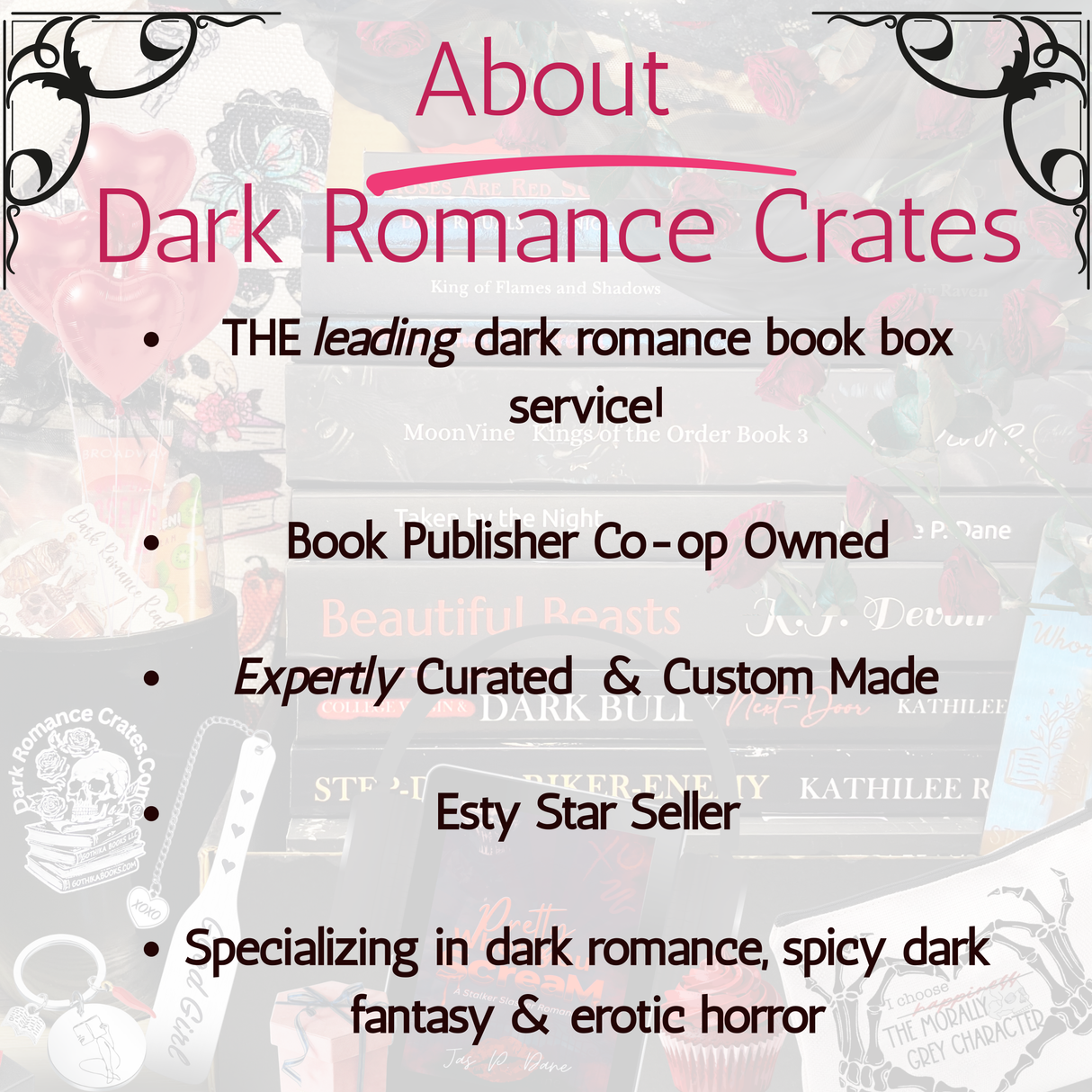Dark Romance Cafe Book Box: books, drinks & merch