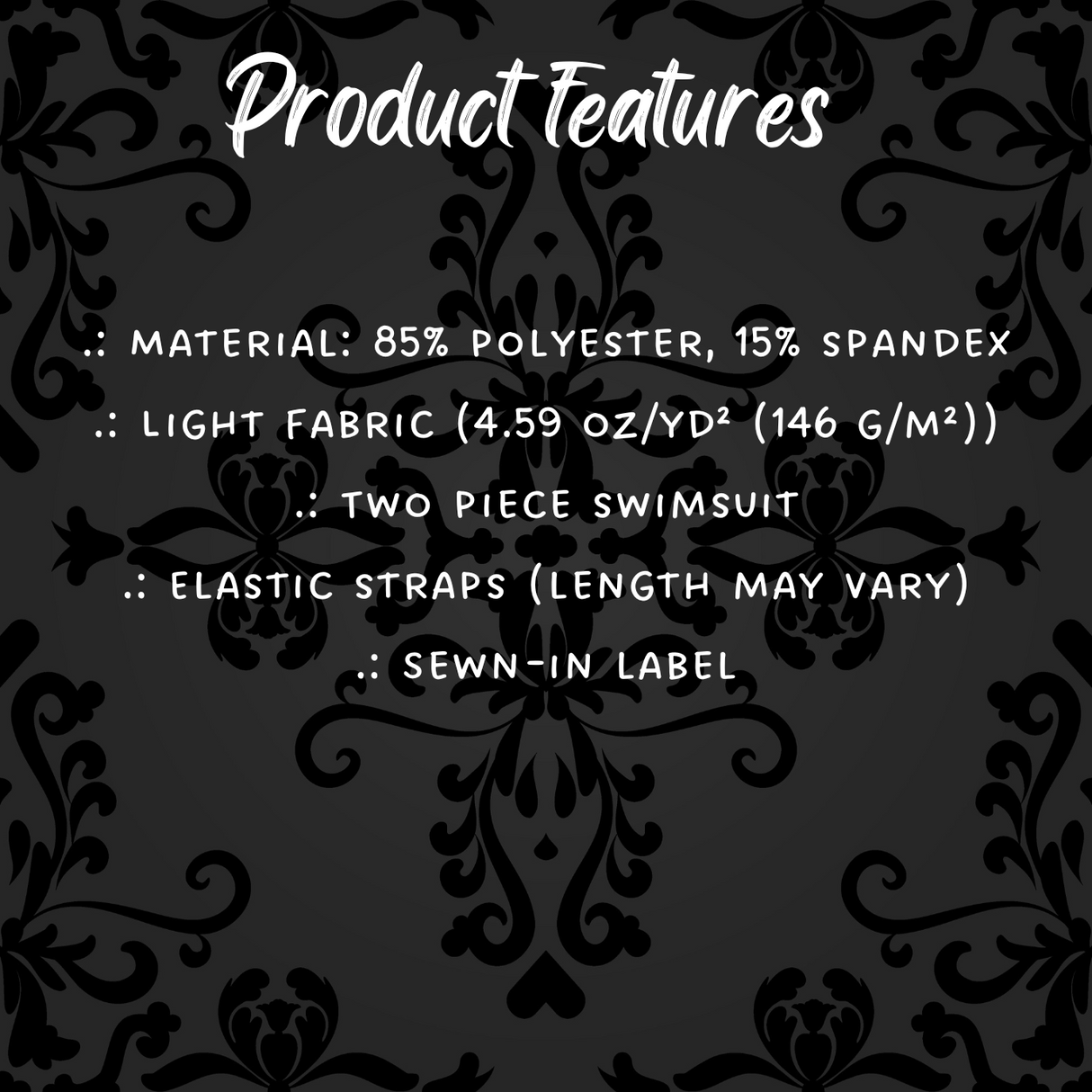 Women's Dark Romance 2 piece bikini swimsuit