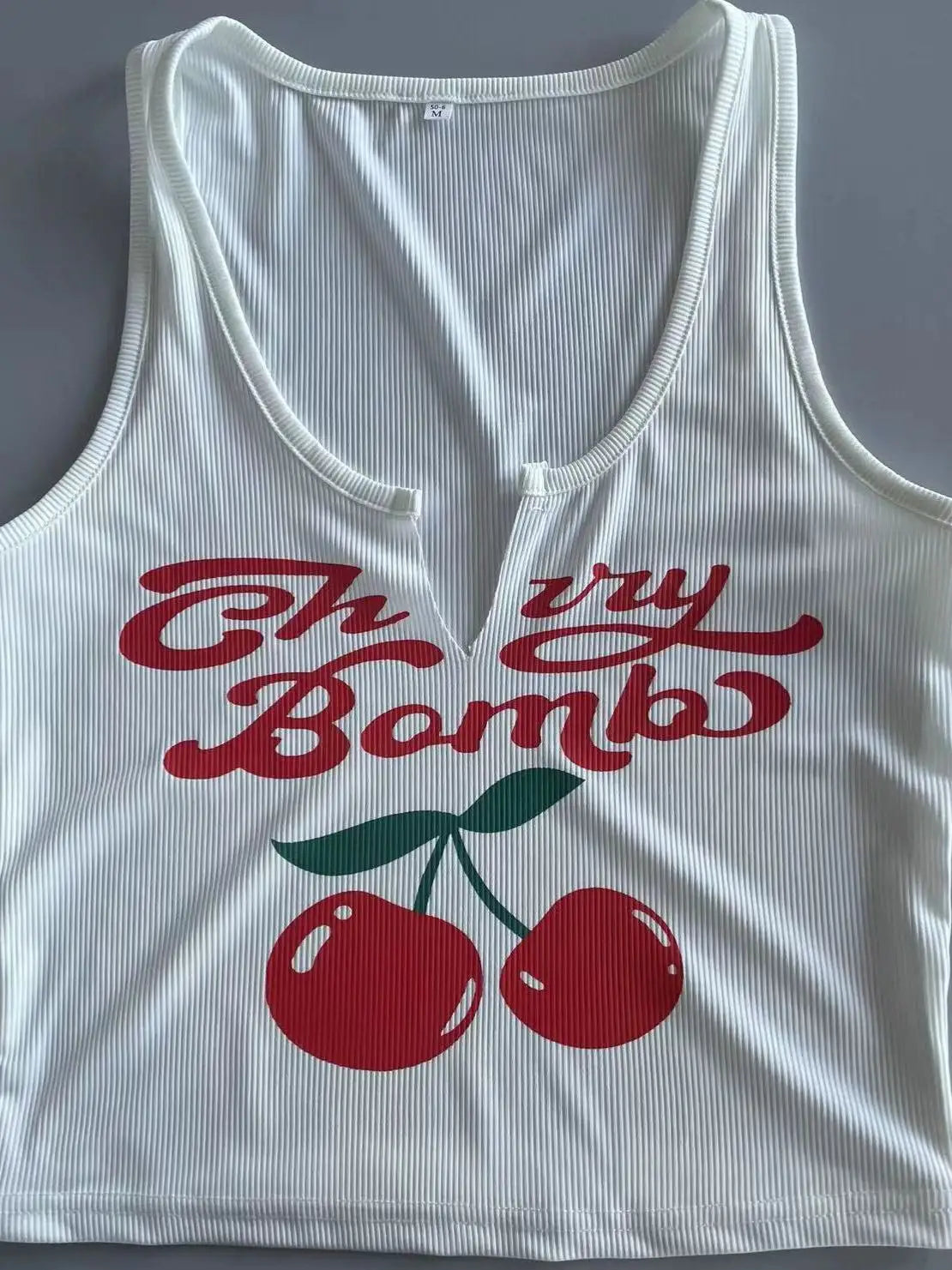 Cherry Bomb Tank Top - Stretchy, fitted fabric - Dark Romance Crates