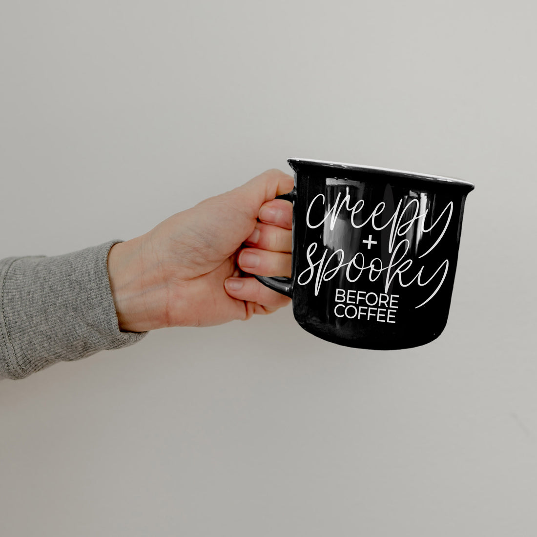 Creepy Spooky Black Ceramic Mug 14.5oz Halloween Coffee Cup For Gothic Morning Vibes