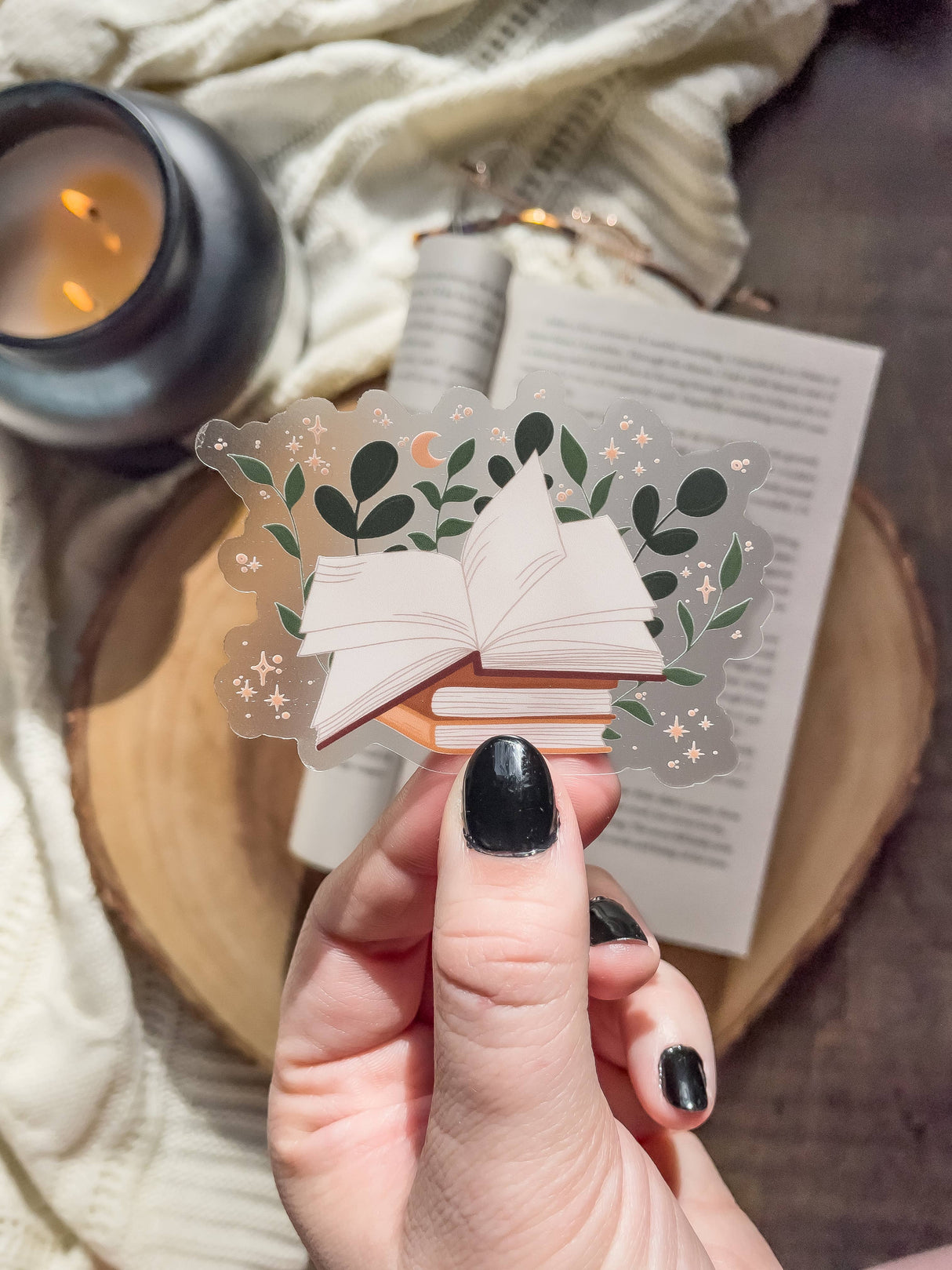 Meaggie Moos - Magical Open Book Bookish Waterproof Vinyl Sticker