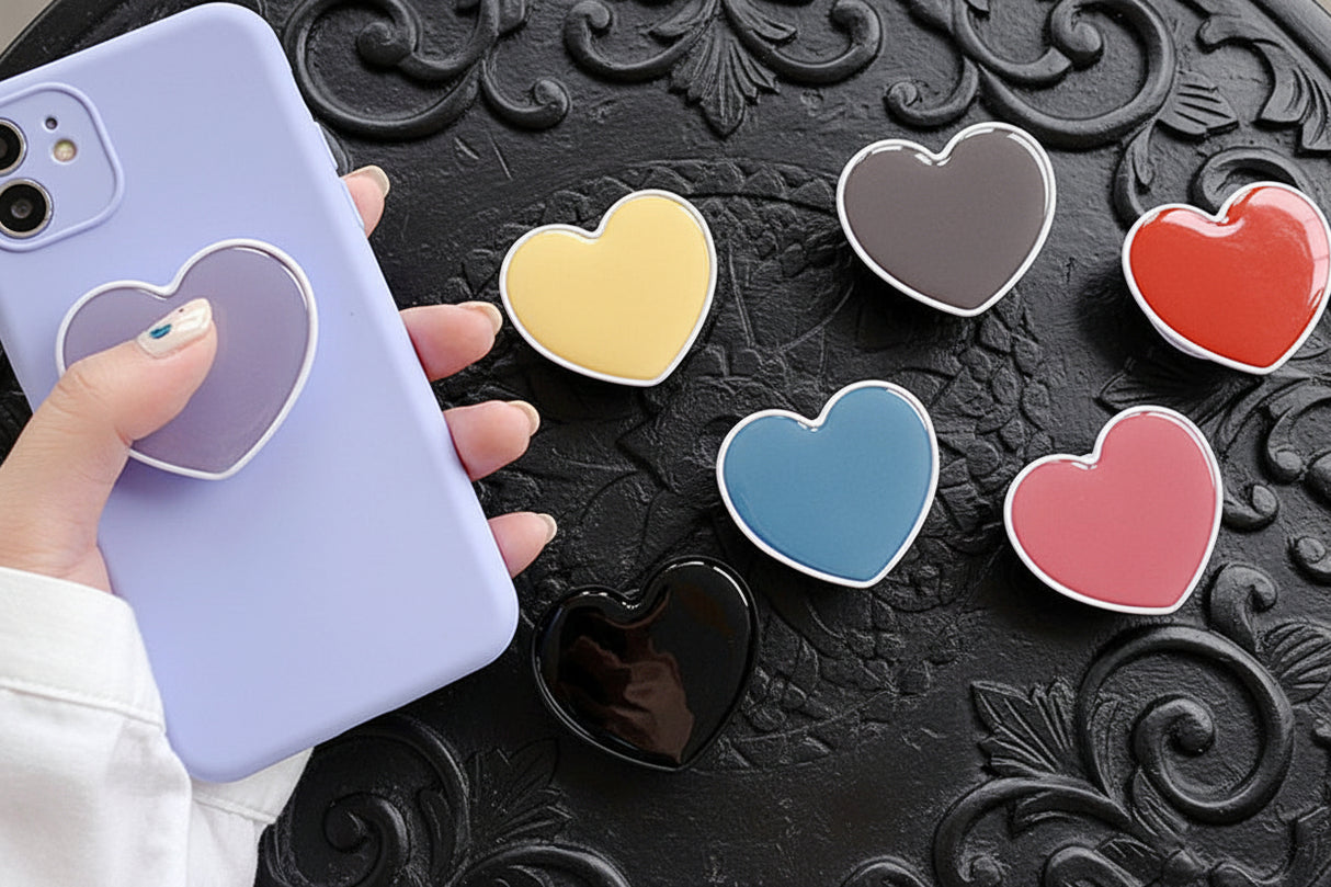 Heart Phone Grip E-Reader Holder (black. see bulk rate) - Dark Romance Crates