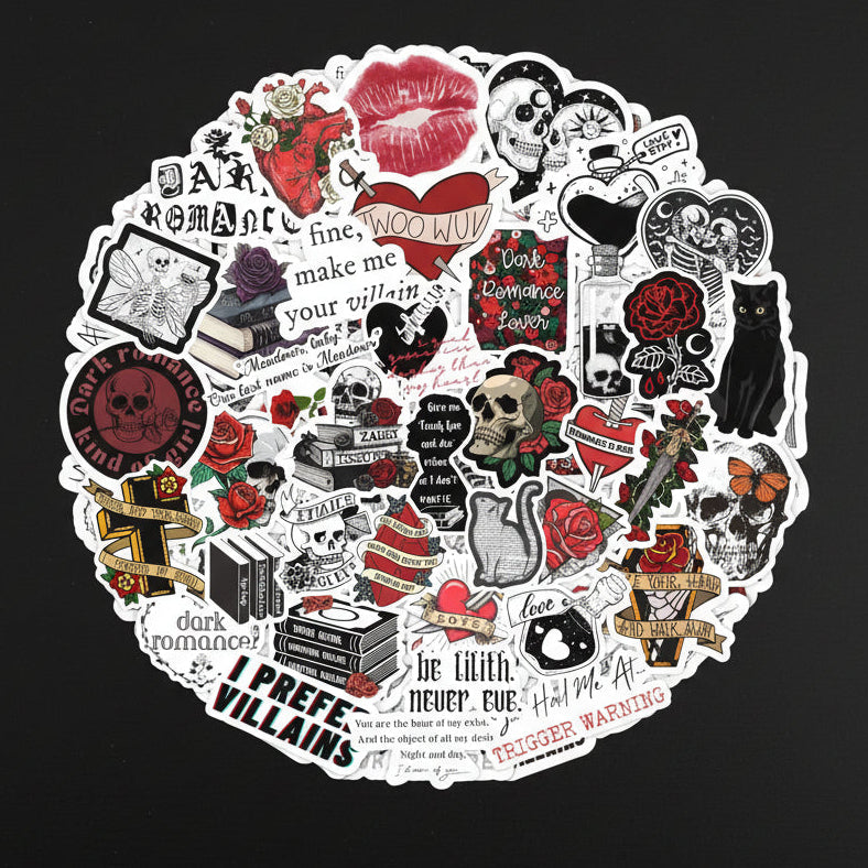 10-50 PCS Smutty Dark Romance Book Stickers for Kindle, Notebook, Bookish Reader Themed Sticker Pack Waterproof, Holographic (see bulk rate)