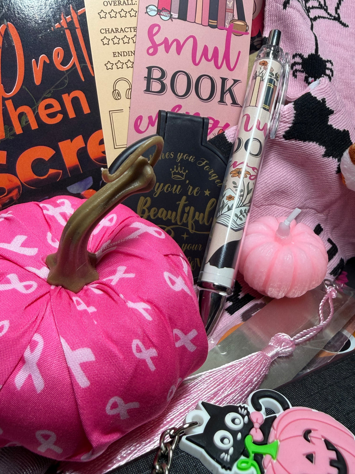 Pink Halloween Dark Romance Box w/ toy - October breast cancer awareness month (5% proceeds goes to charitable donation to ACS)