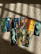 Gothic Rose Stained Glass Bookmark – Dark Romantic Floral Page Marker with Barbed Wire Aesthetic for Book Lovers