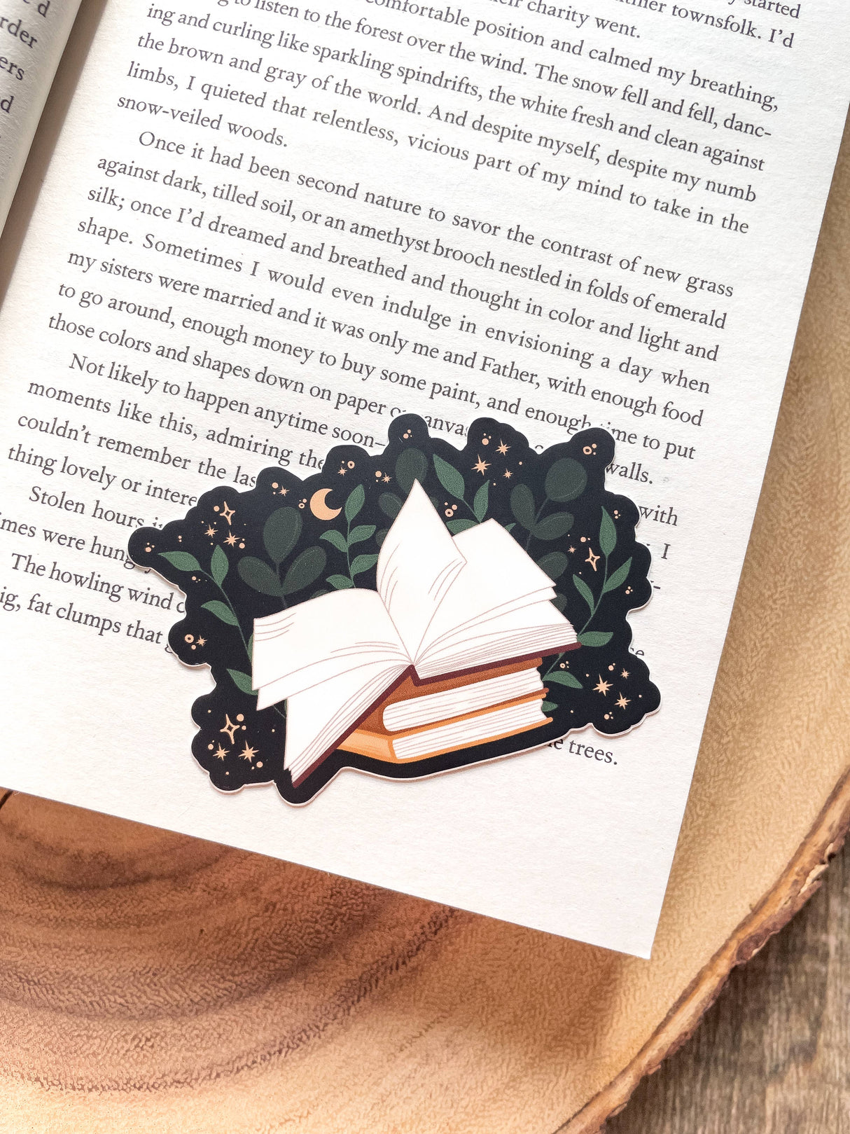 Meaggie Moos - Magical Open Book Bookish Waterproof Vinyl Sticker