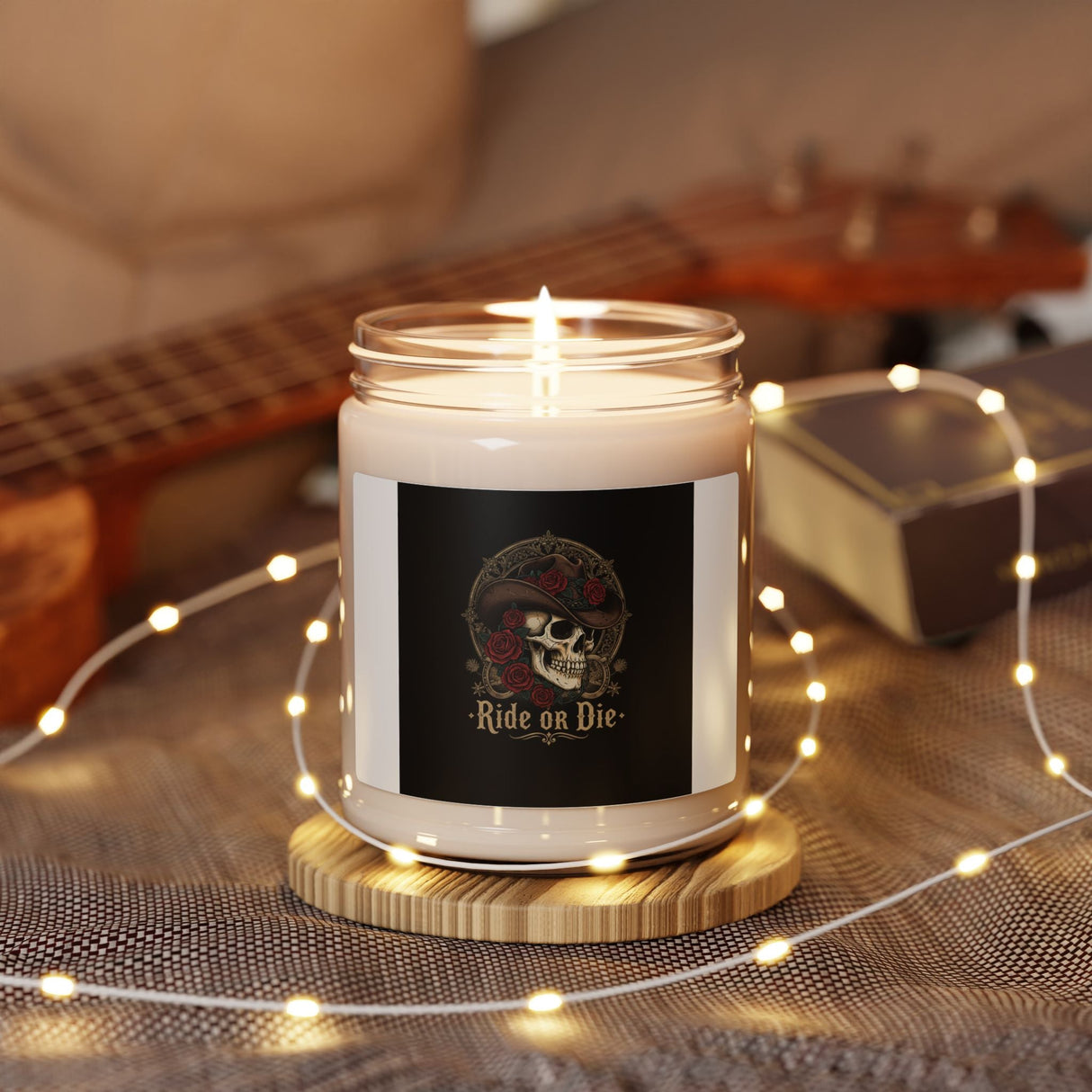 Ride or Die Skull Candle | Western-Gothic, gothic Americana soy candle