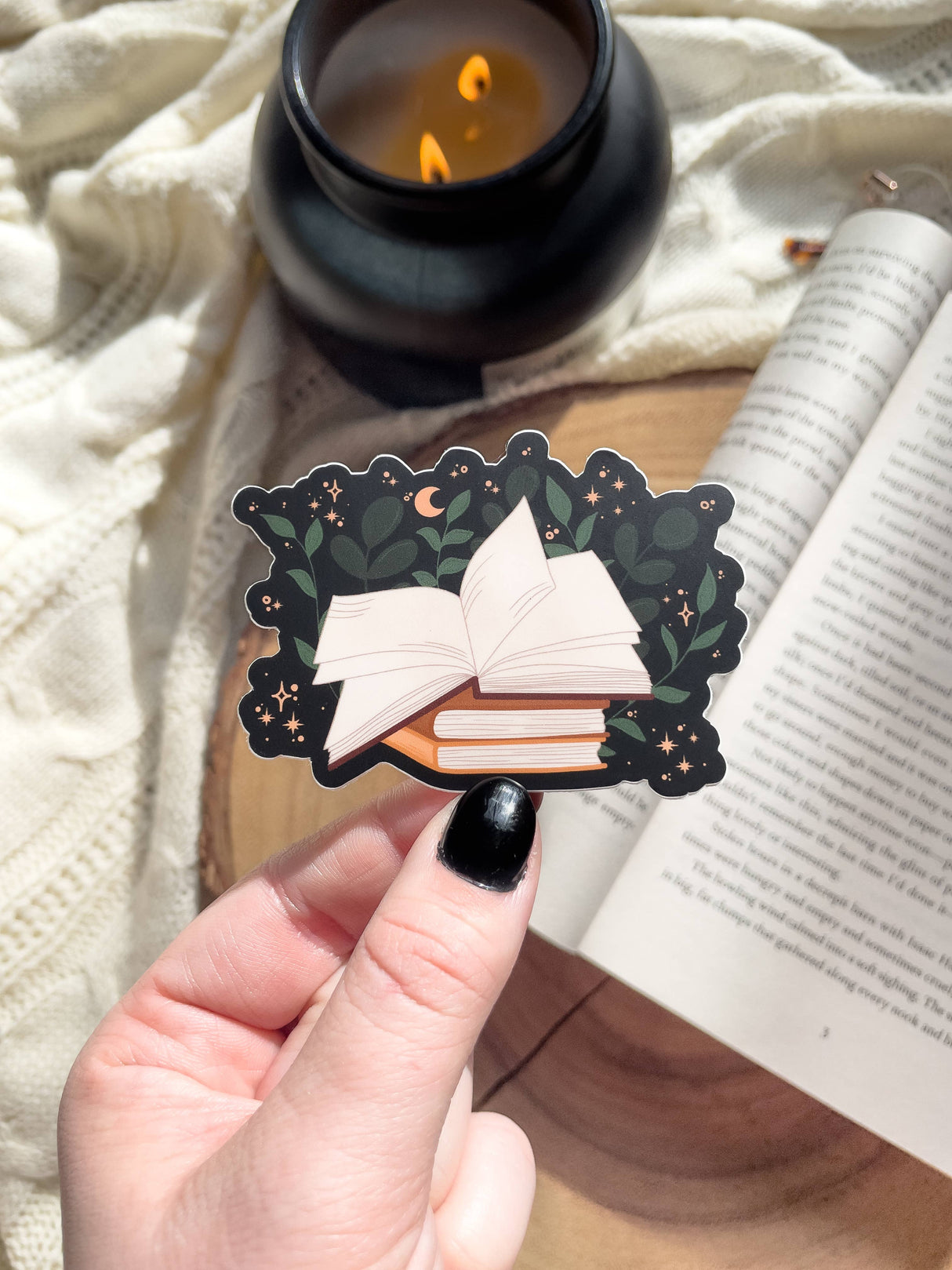 Meaggie Moos - Magical Open Book Bookish Waterproof Vinyl Sticker