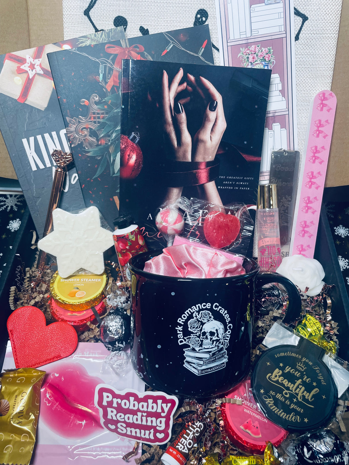 Holiday Book Box - Dark & Spicy Reads, Luxury Spa, Jewelry, optional toys