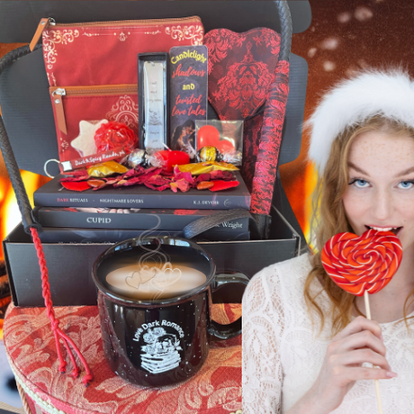 Valentines gift bundle - combines spa gift basket with dark romance book box - Dark Romance Crates