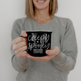 Creepy Spooky Black Ceramic Mug 14.5oz Halloween Coffee Cup For Gothic Morning Vibes