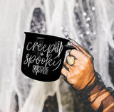 Creepy Spooky Black Ceramic Mug 14.5oz Halloween Coffee Cup For Gothic Morning Vibes