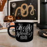Creepy Spooky Black Ceramic Mug 14.5oz Halloween Coffee Cup For Gothic Morning Vibes