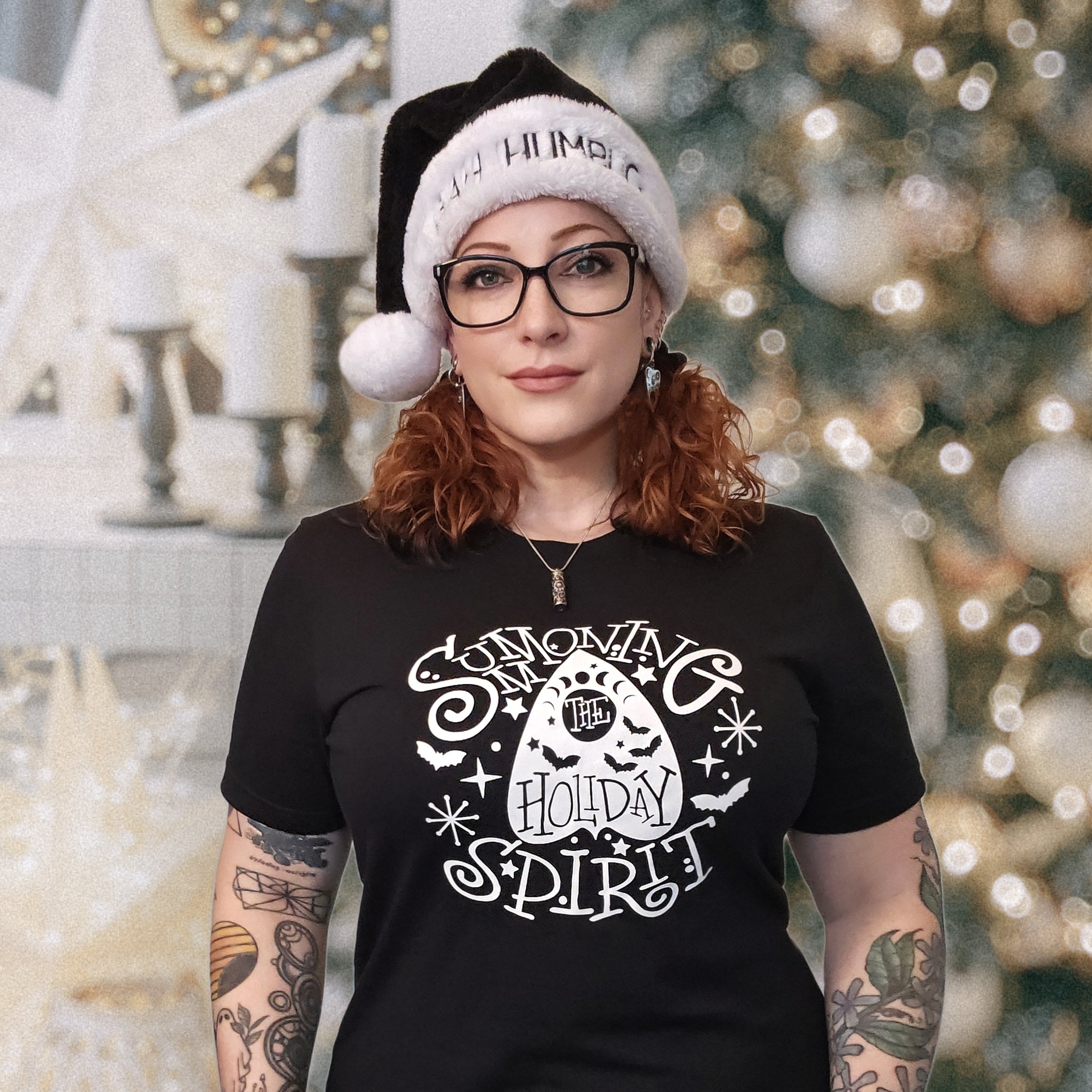 "Summoning the Holiday Spirit" Planchette Ouija Spooky Holiday Tee - Unisex Shirt
