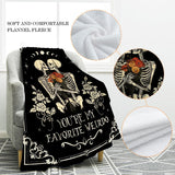Dark Romance Blanket, gothic skeleton, lovers: Book Nook or Travel
