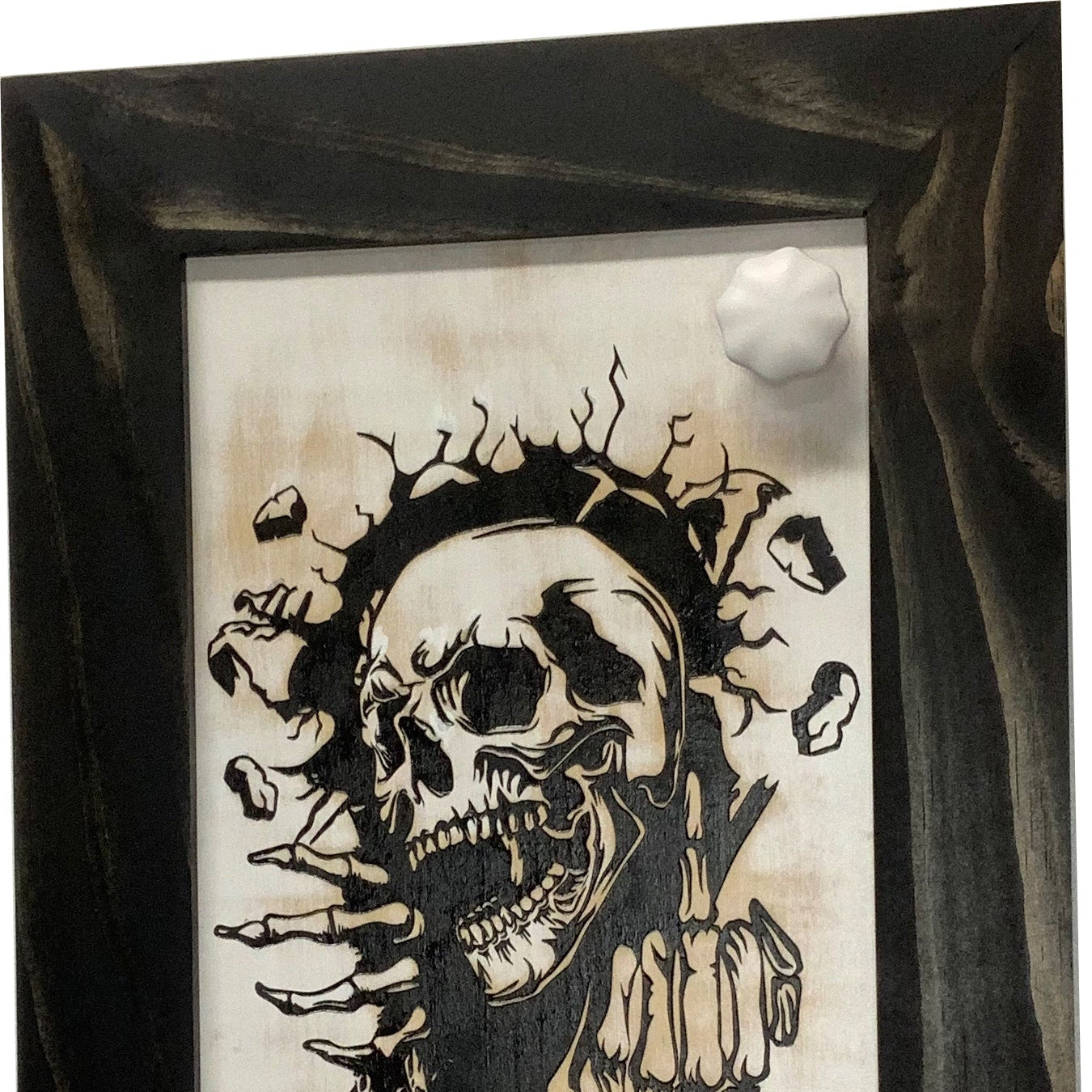Gothic Skull Giving Middle Finger Decorative Gun Cabinet To Securely Store Your Gun In Any Room!