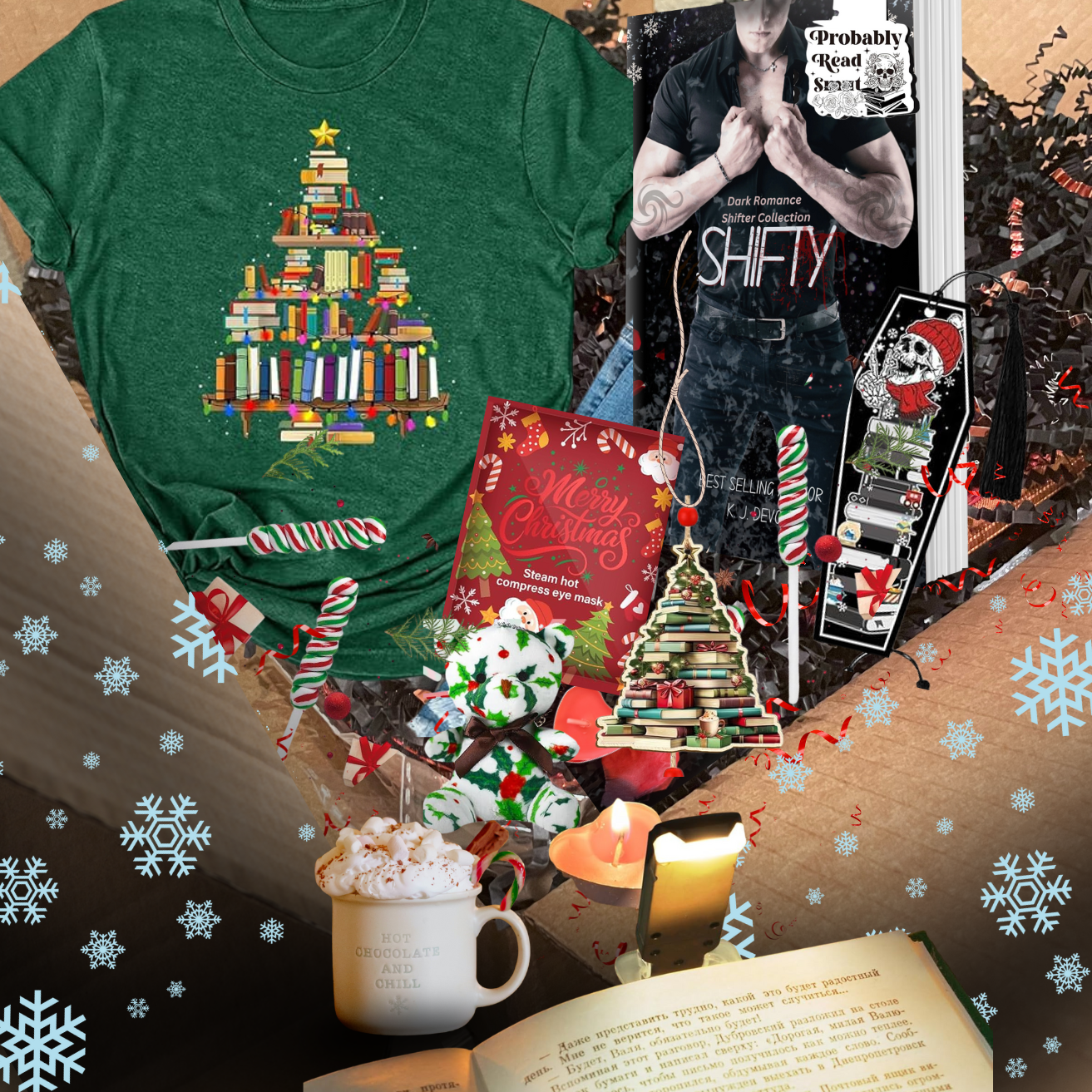 Deluxe Holiday Dark Romance Gift Box w/ signed dark romance holiday book